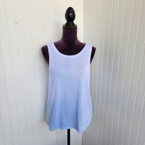 Born Women's Tank Top T-shirt White Blue Ombree Womens Knit Stretch Stretch XL